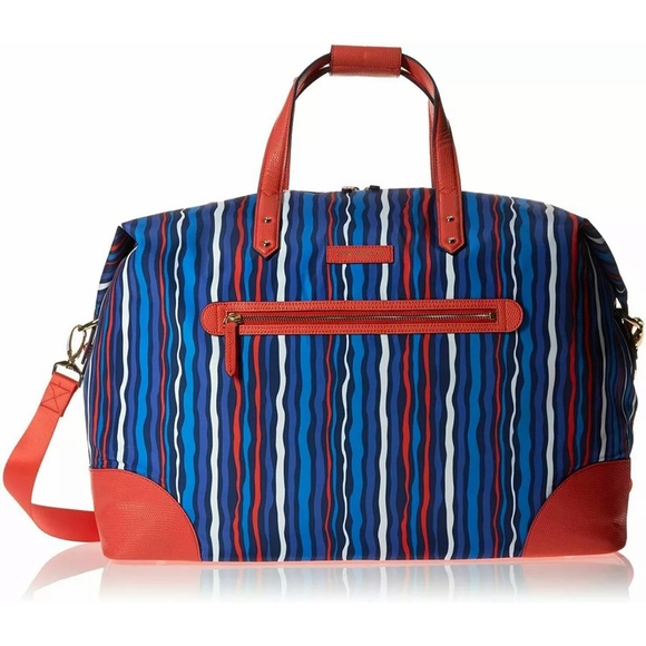Vera Bradley duffle travel bag in cobalt stripe - Picture 4 of 6